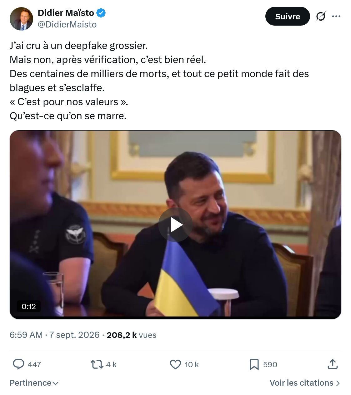 Didier Maïsto: J’ai cru à un deepfake grossier...