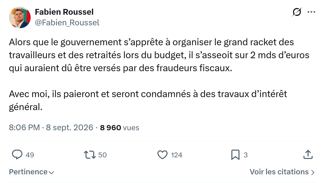 Fabien Roussel: Alors que le gouvernement...