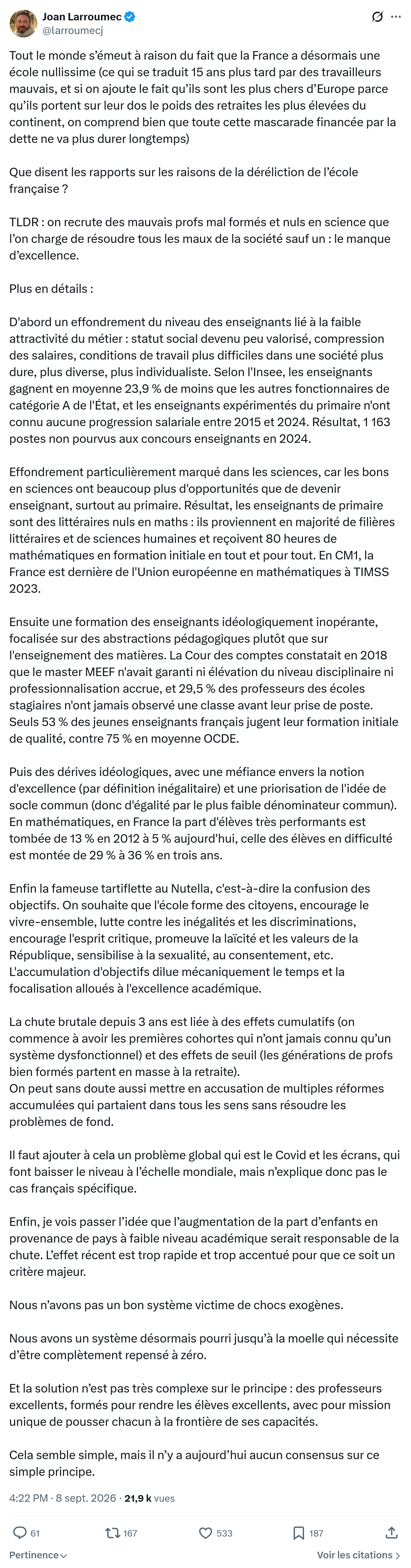 Joan Larroumec: Tout le monde s’émeut...