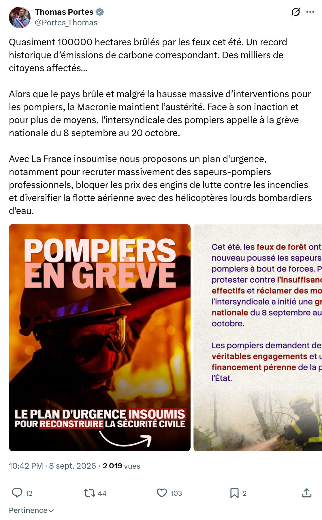 Thomas Portes: Quasiment 100000 hectares...