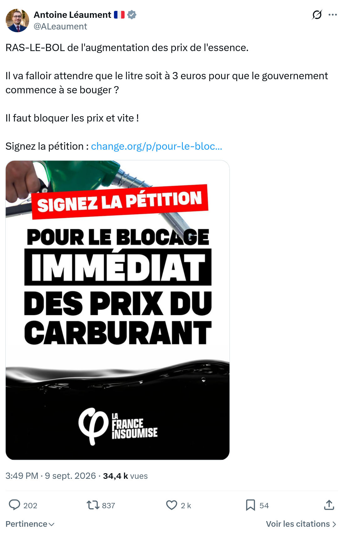 Antoine Léaument: RAS-LE-BOL de l'augmentation...
