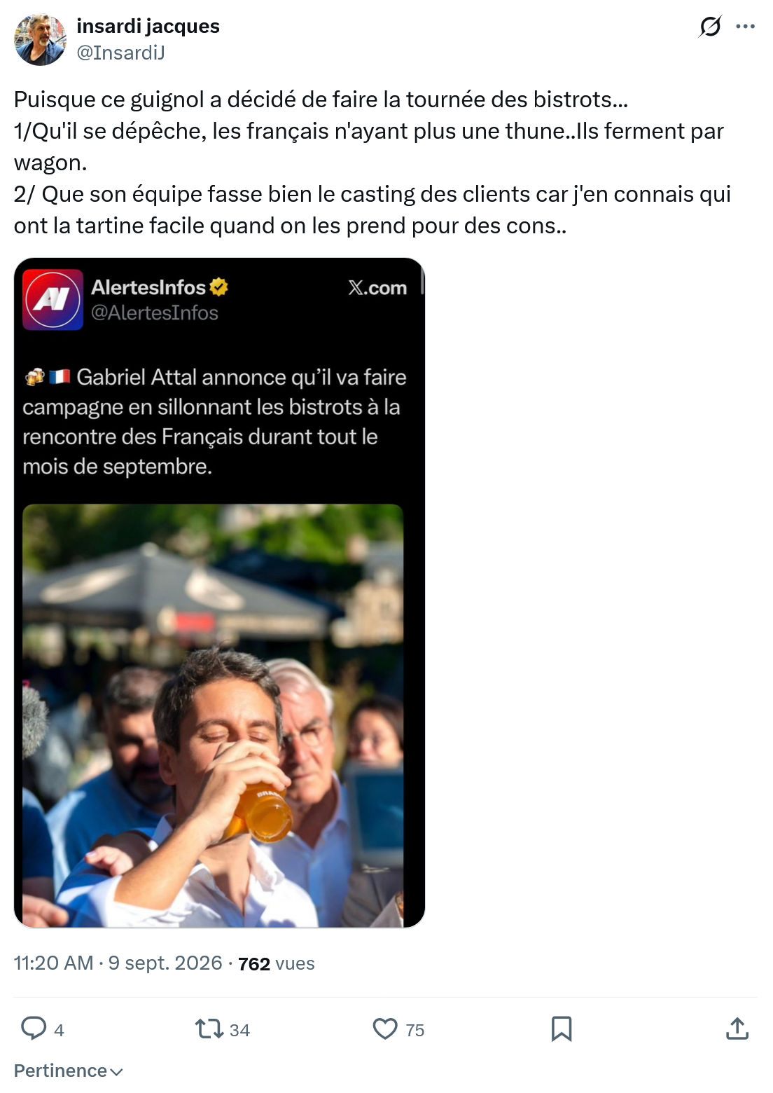 Insardi Jacques: Puisque ce guignol a décidé...