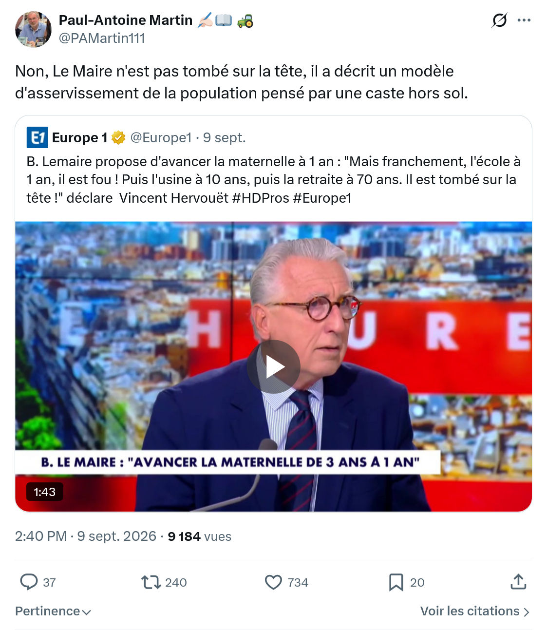 Paul-Antoine Martin: Non, Le Maire n'est pas tombé...