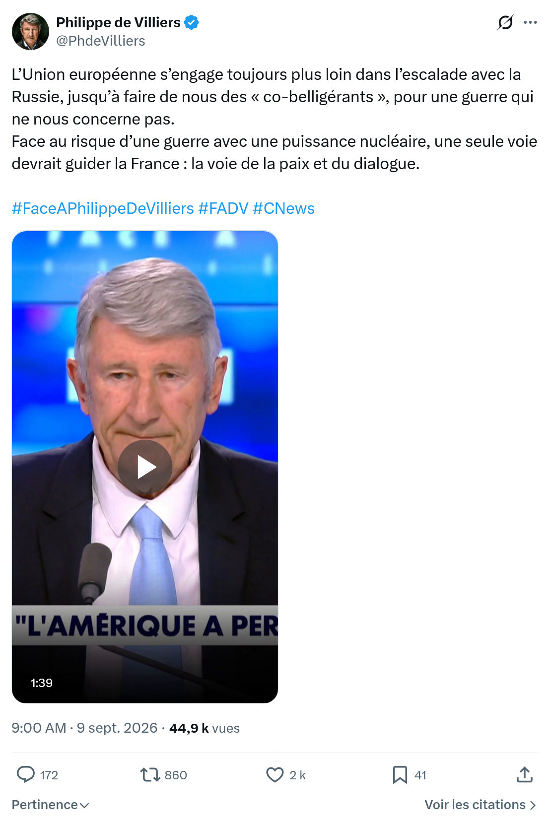 Philippe de Villiers: L’Union européenne s’engage...