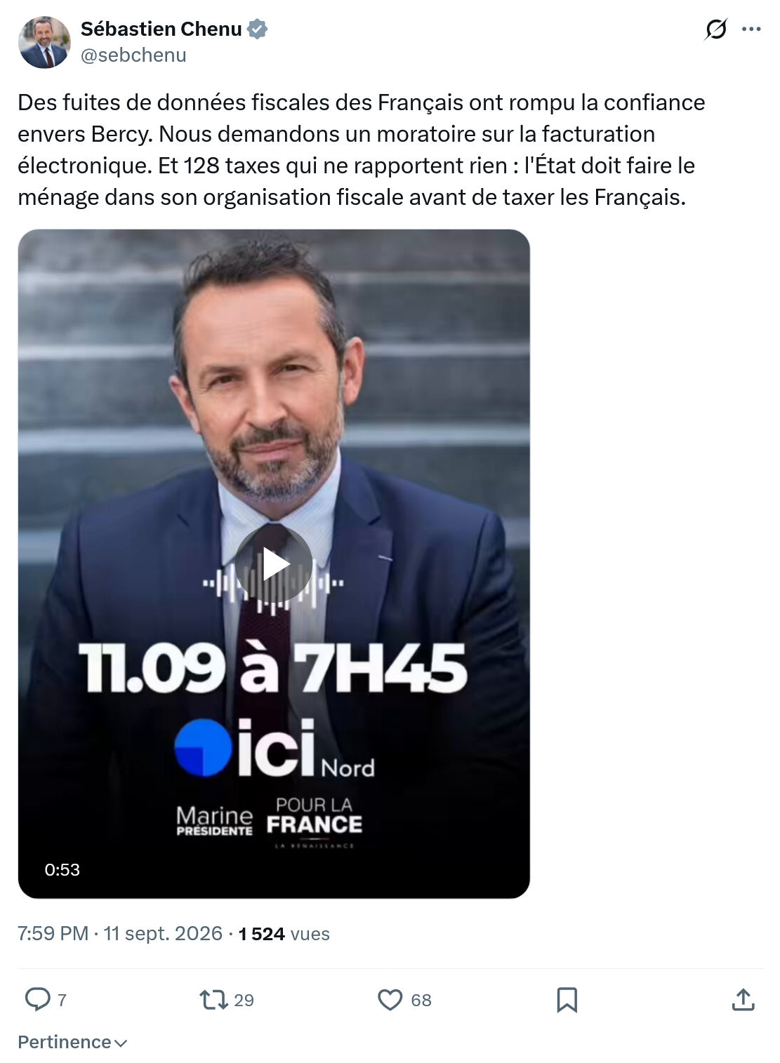 Sébastien Chenu: Des fuites de données fiscales...