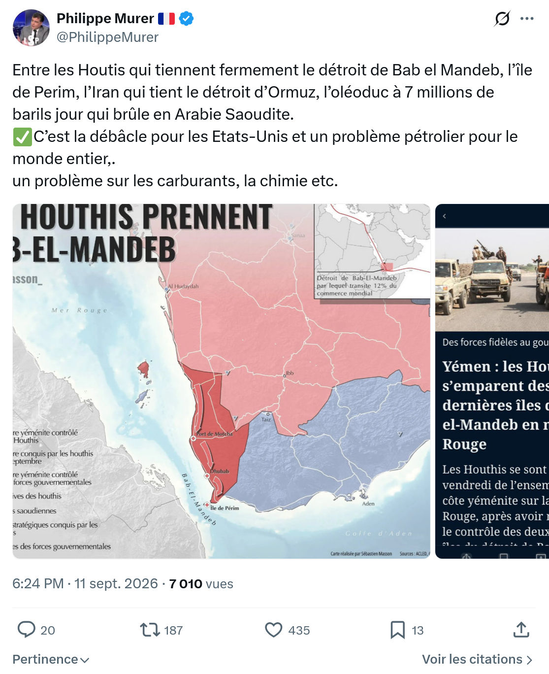 Philippe Murer: Entre les Houtis qui tiennent fermement...