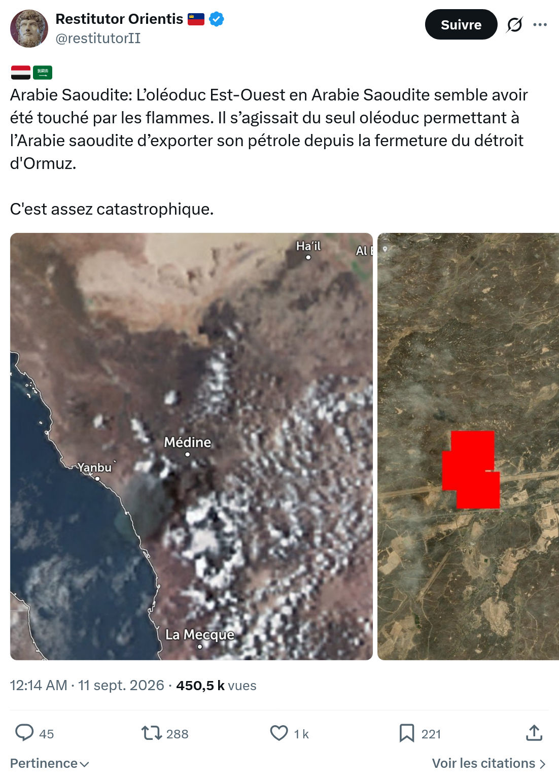 Restitutor Orientis: Arabie Saoudite: L’oléoduc Est-Ouest...