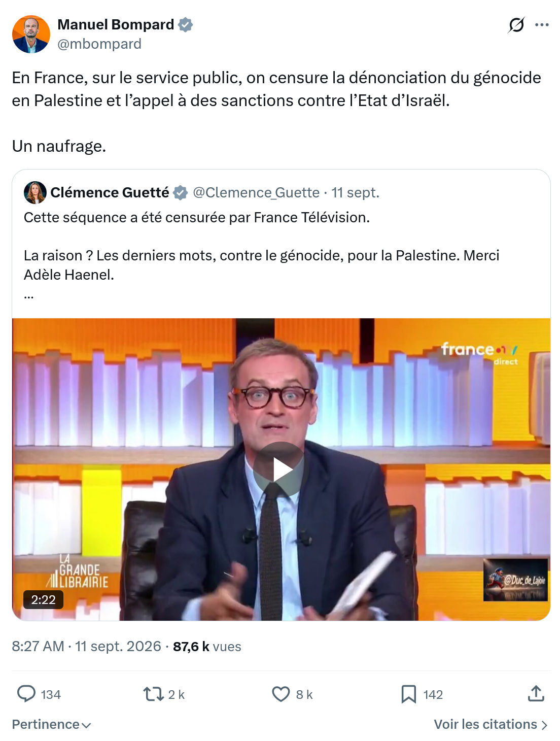 Manuel Bompard: En France, sur le service public...