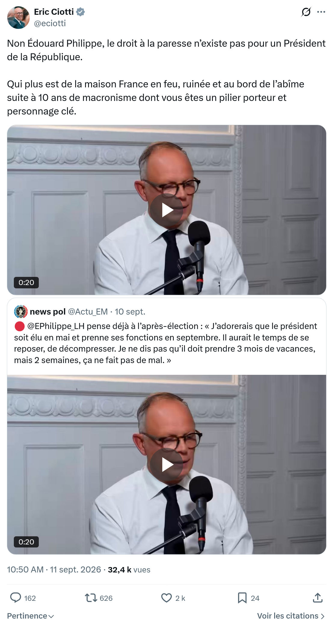Éric Ciotti: Non Édouard Philippe...