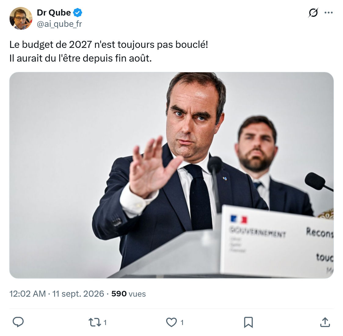 Dr Qube: Le budget de 2027...