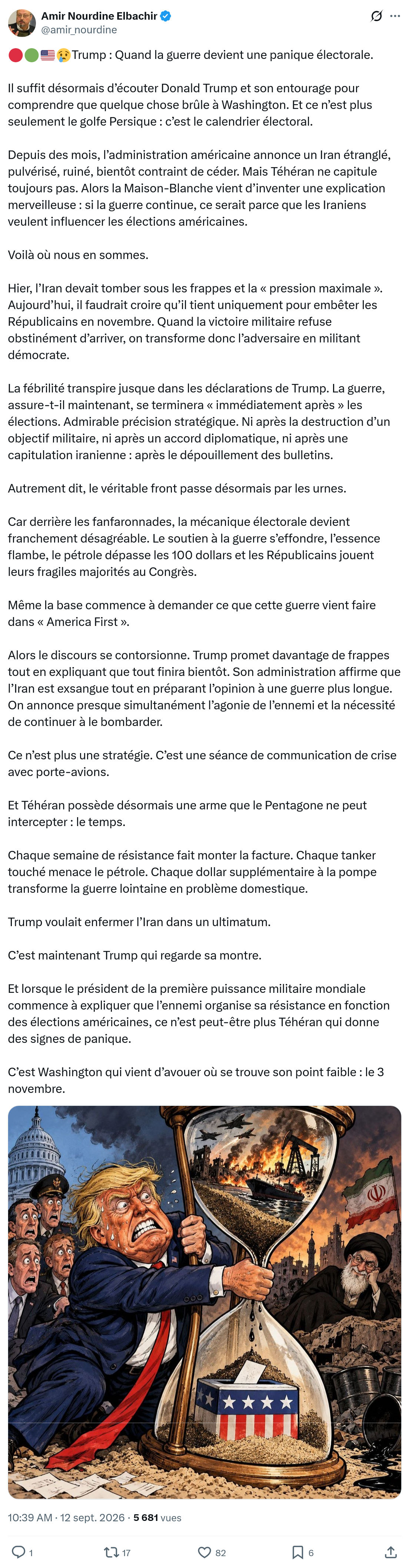 Amir Nourdine Elbachir: Trump : Quand la guerre...