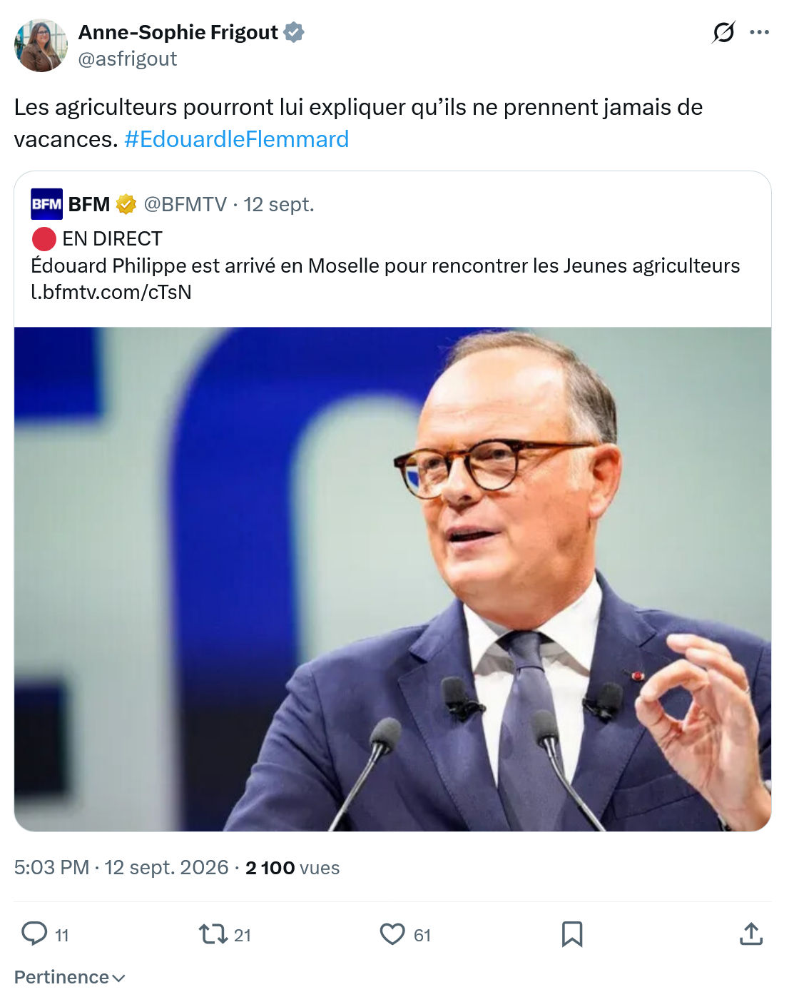 Anne-Sophie Frigout: Les agriculteurs pourront...