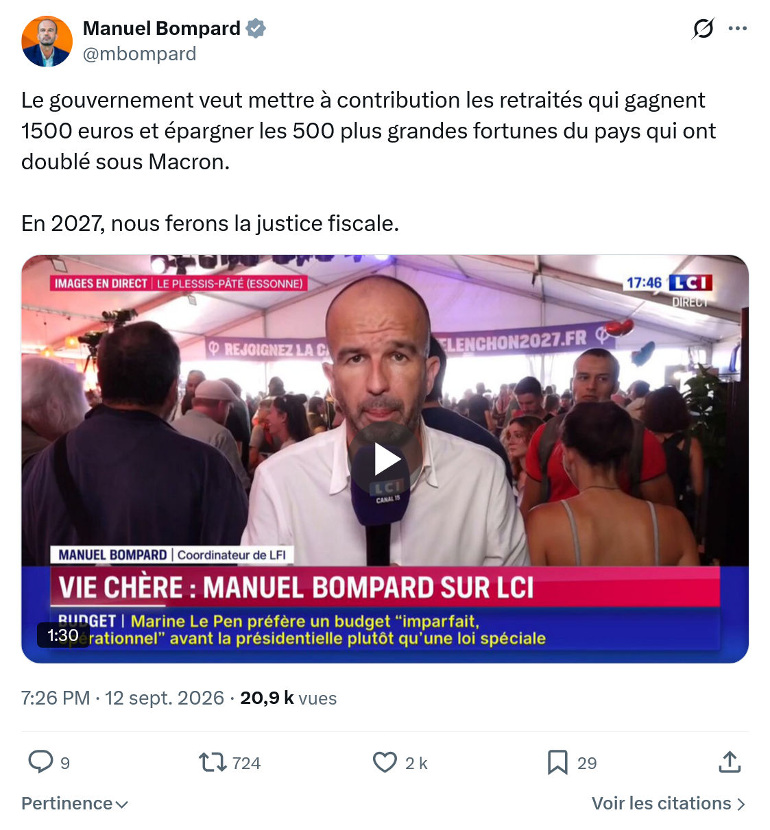 Manuel Bompard: Le gouvernement veut mettre...