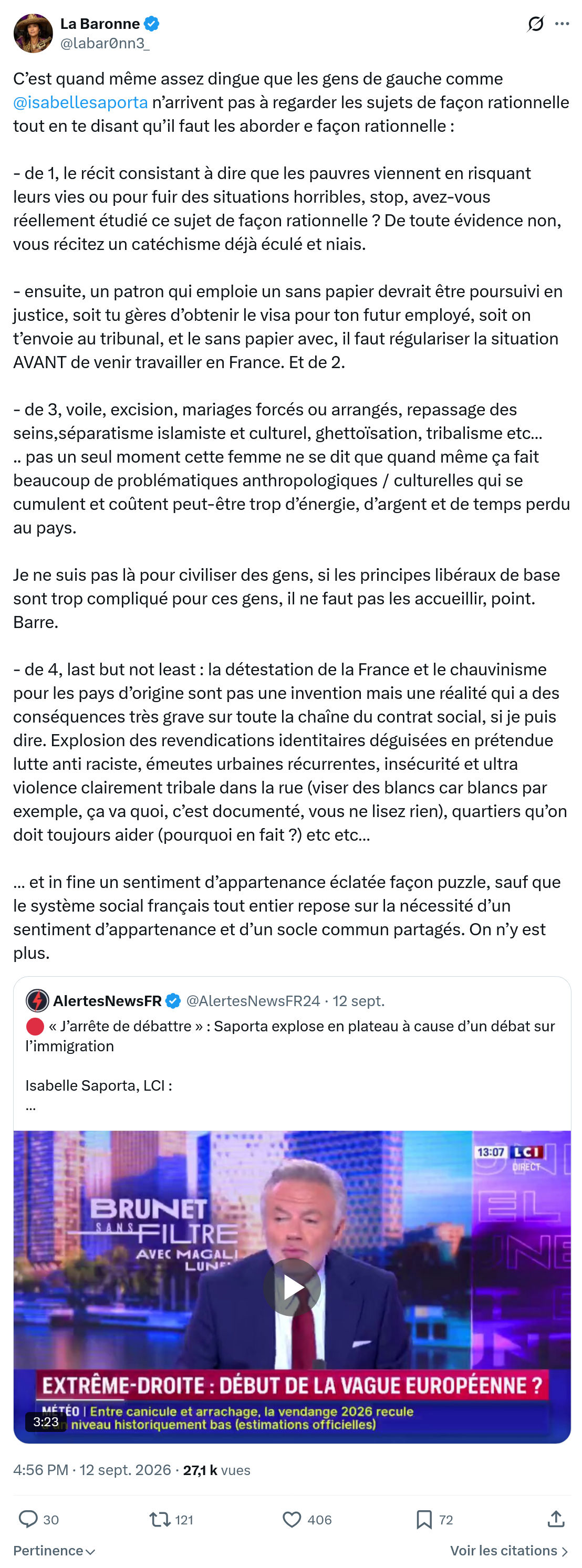 La Baronne: C’est quand même assez dingue...