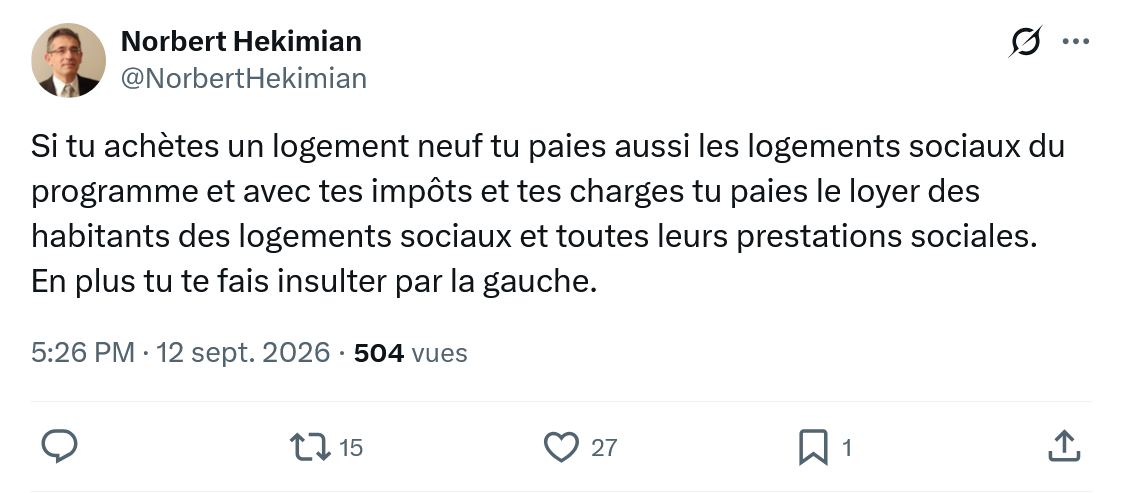 Norbert Hekimian: Si tu achètes un logement...