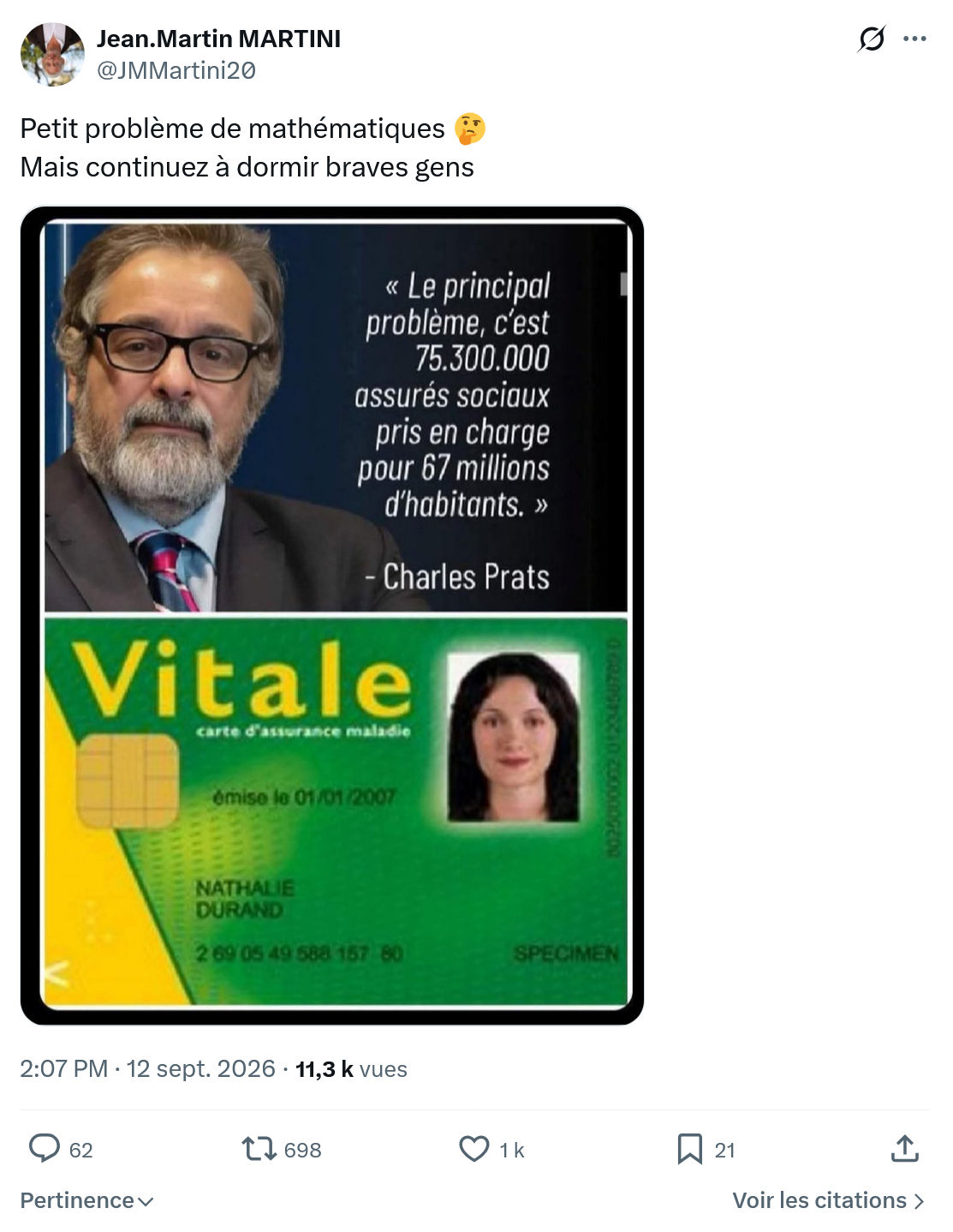 Jean-Martin Martini: Petit problème de mathématiques...