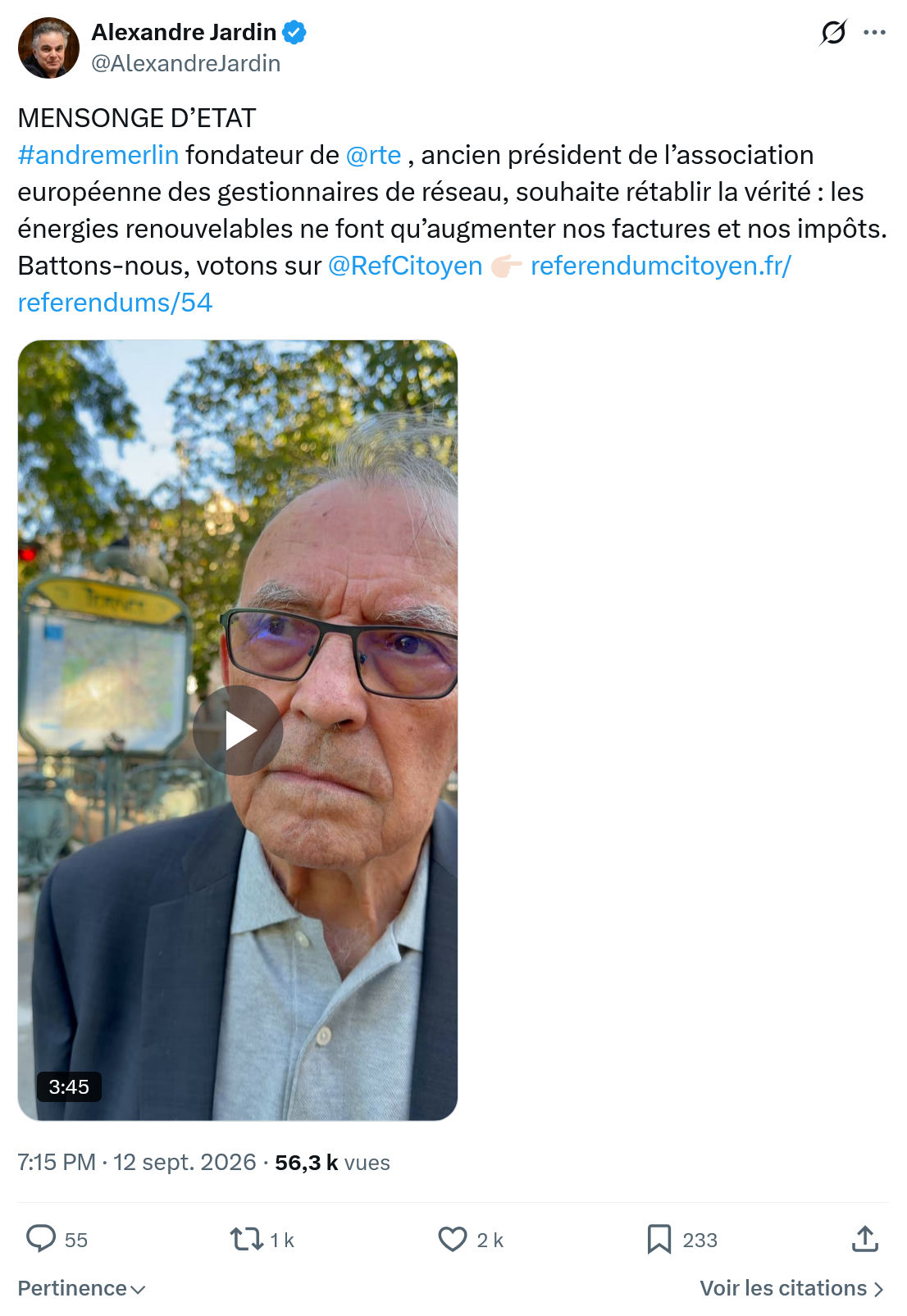 Alexandre Jardin: MENSONGE D’ETAT...