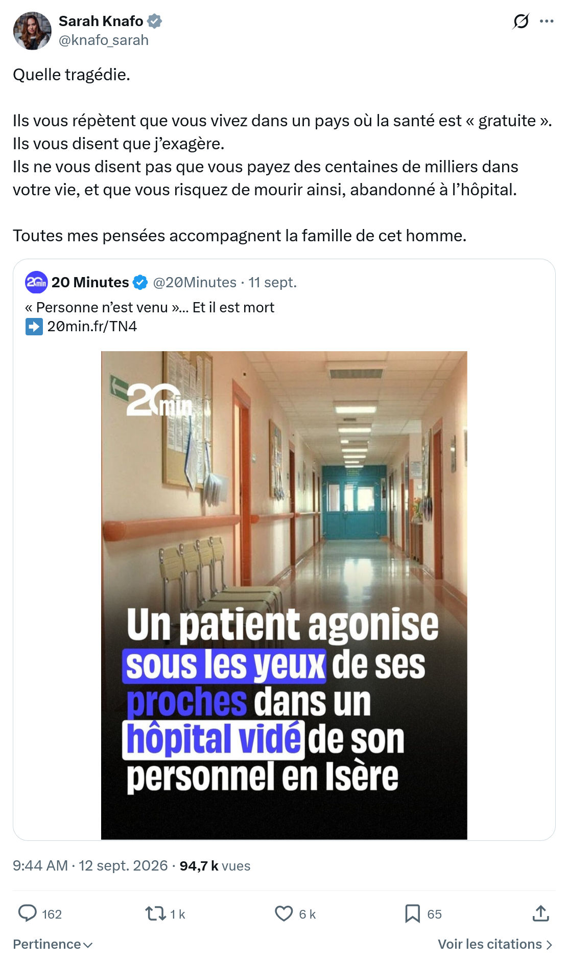 Sarah Knafo: Quelle tragédie...