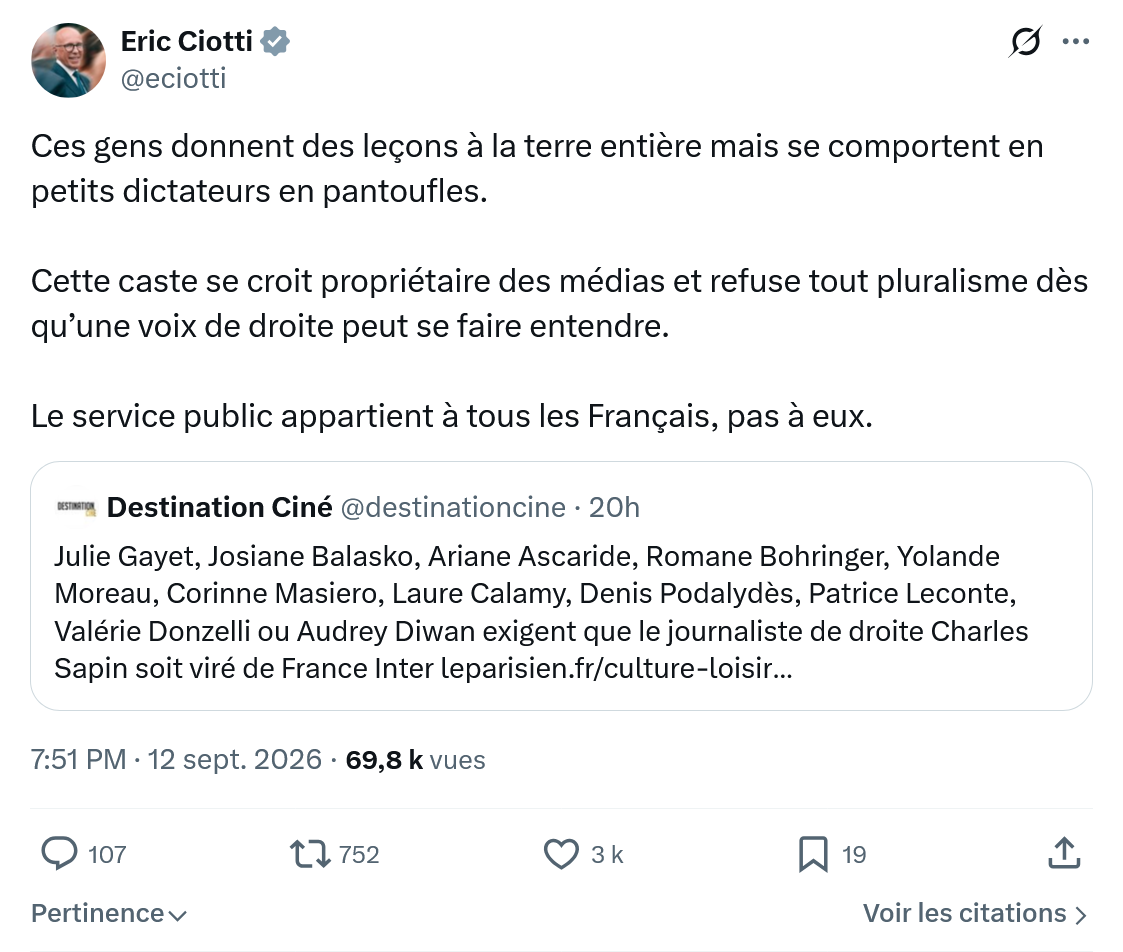 Éric Ciotti: Ces gens donnent des leçons...
