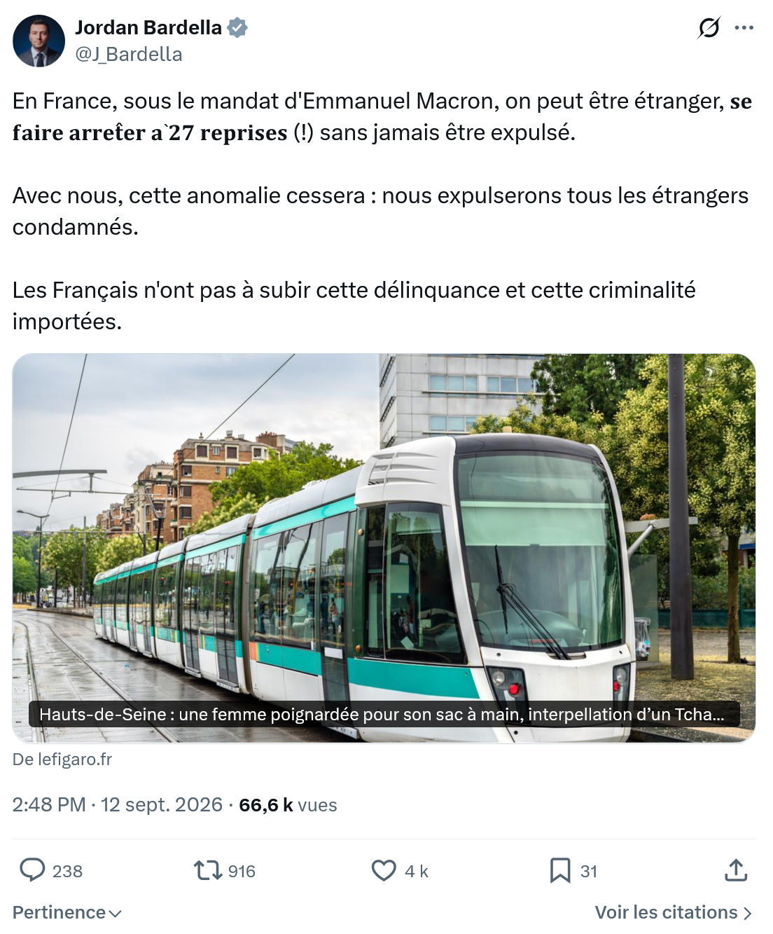 Jordan Bardella: En France, sous le mandat...