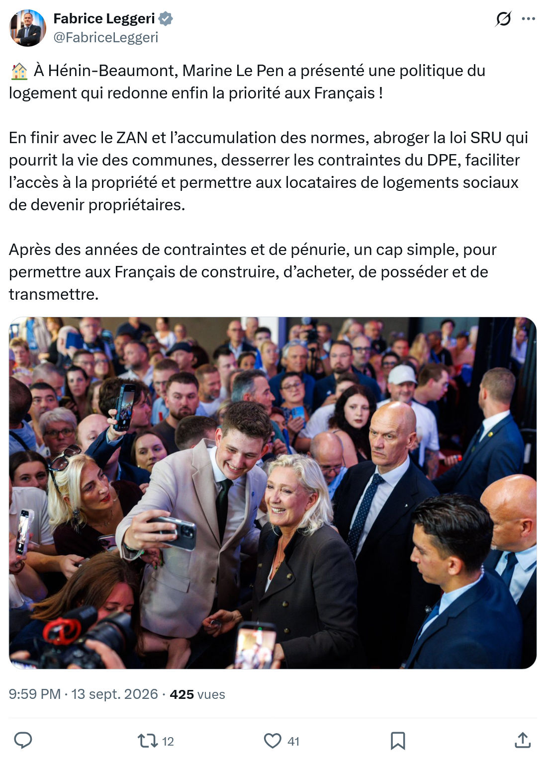 Fabrice Leggeri: À Hénin-Beaumont, Marine Le Pen...