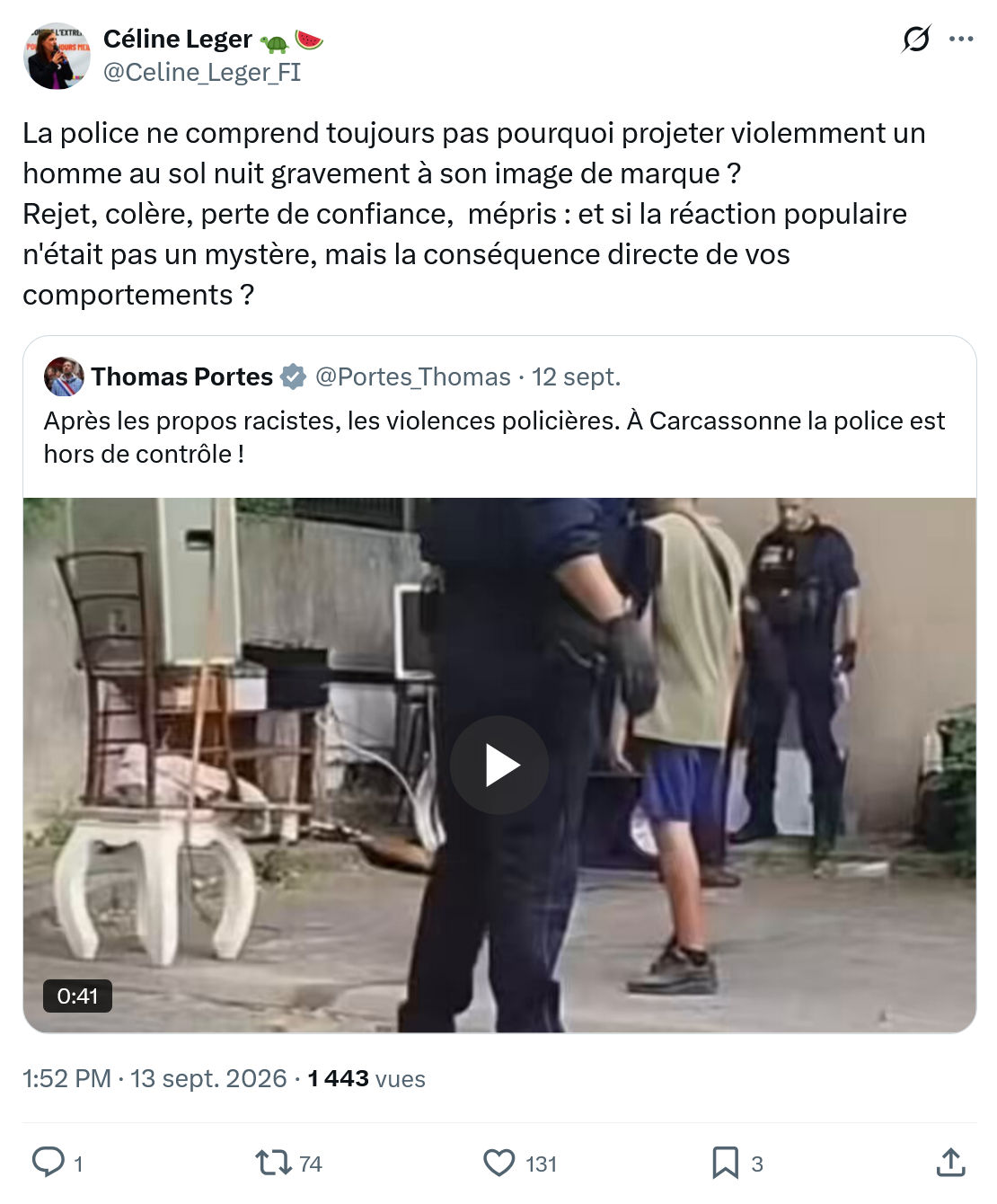 Céline Léger: La police ne comprend toujours...