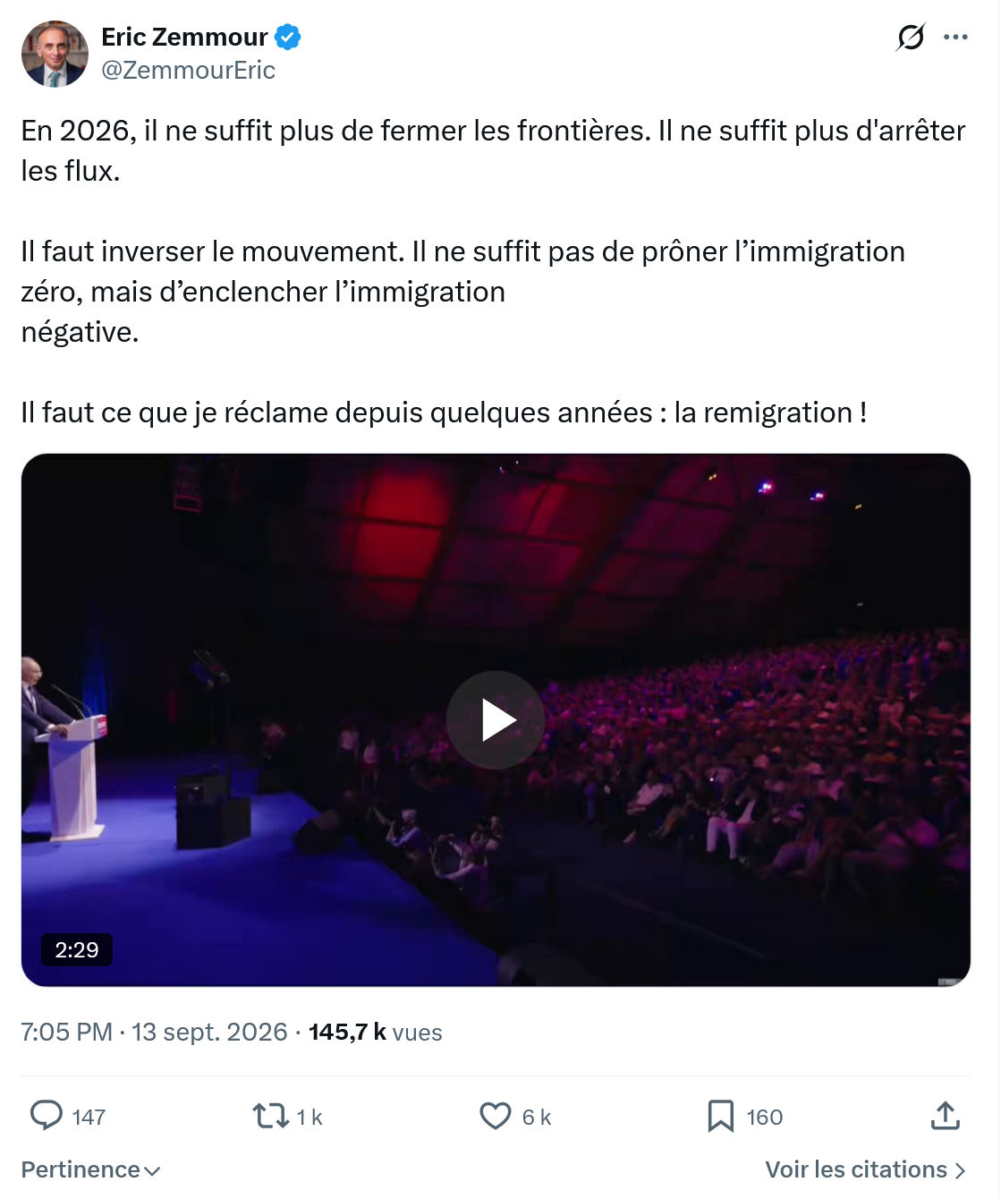 Eric Zemmour: En 2026, il ne suffit plus de fermer...