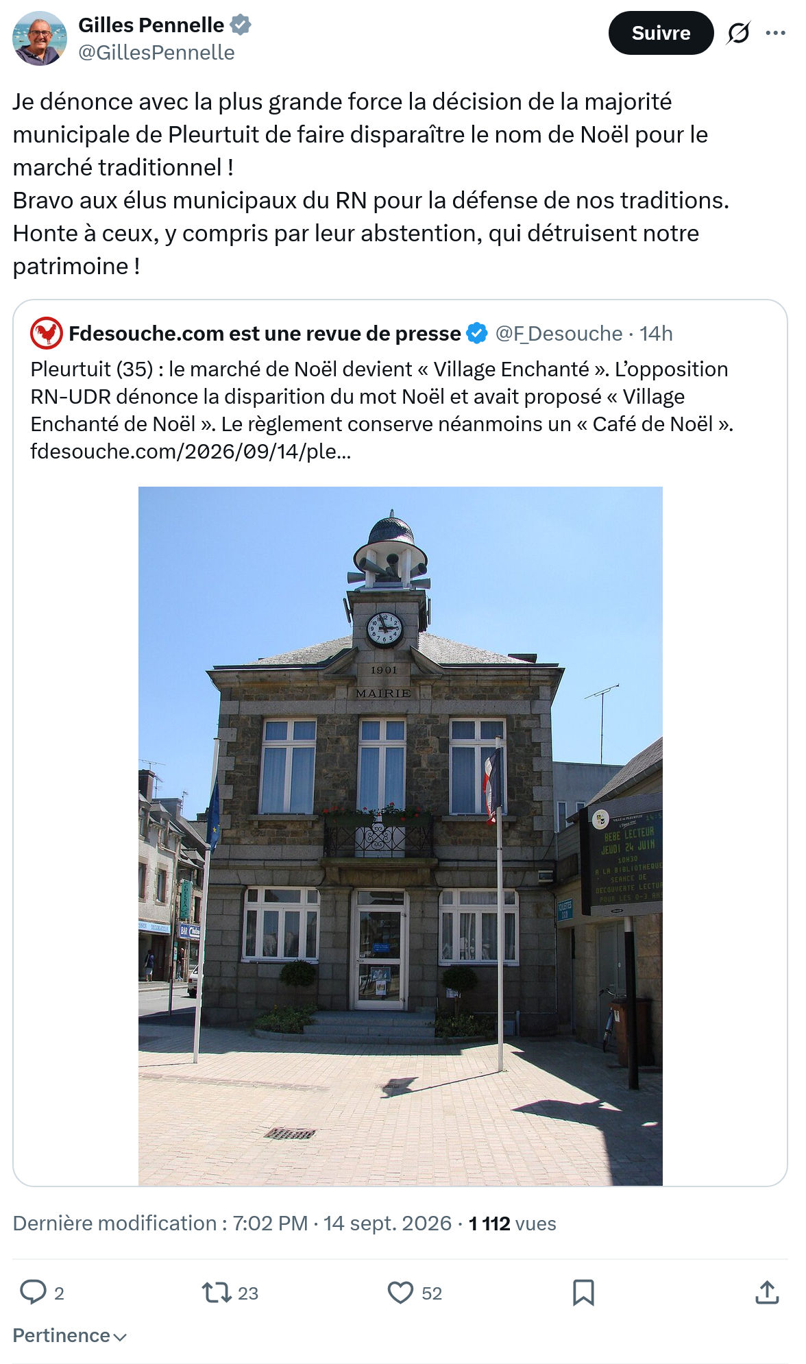 Gilles Pennelle: Je dénonce avec la plus...