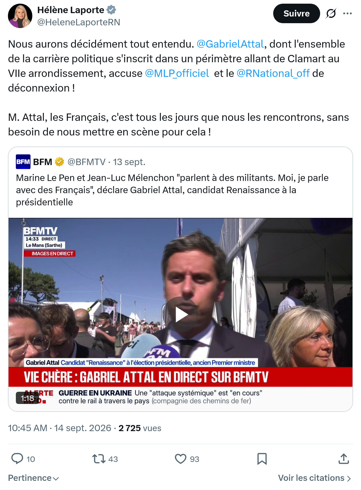 Hélène Laporte: Nous aurons décidément tout entendu...