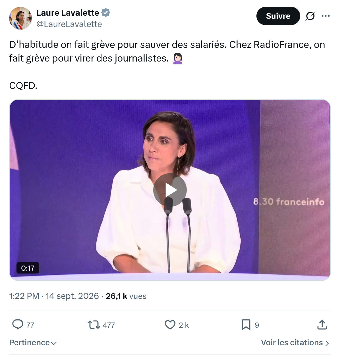 Laure Lavalette: D’habitude on fait grève...
