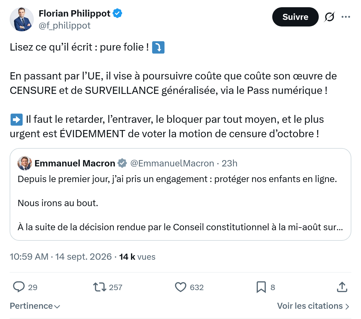 Florian Philippot: Lisez ce qu’il écrit : pure folie...
