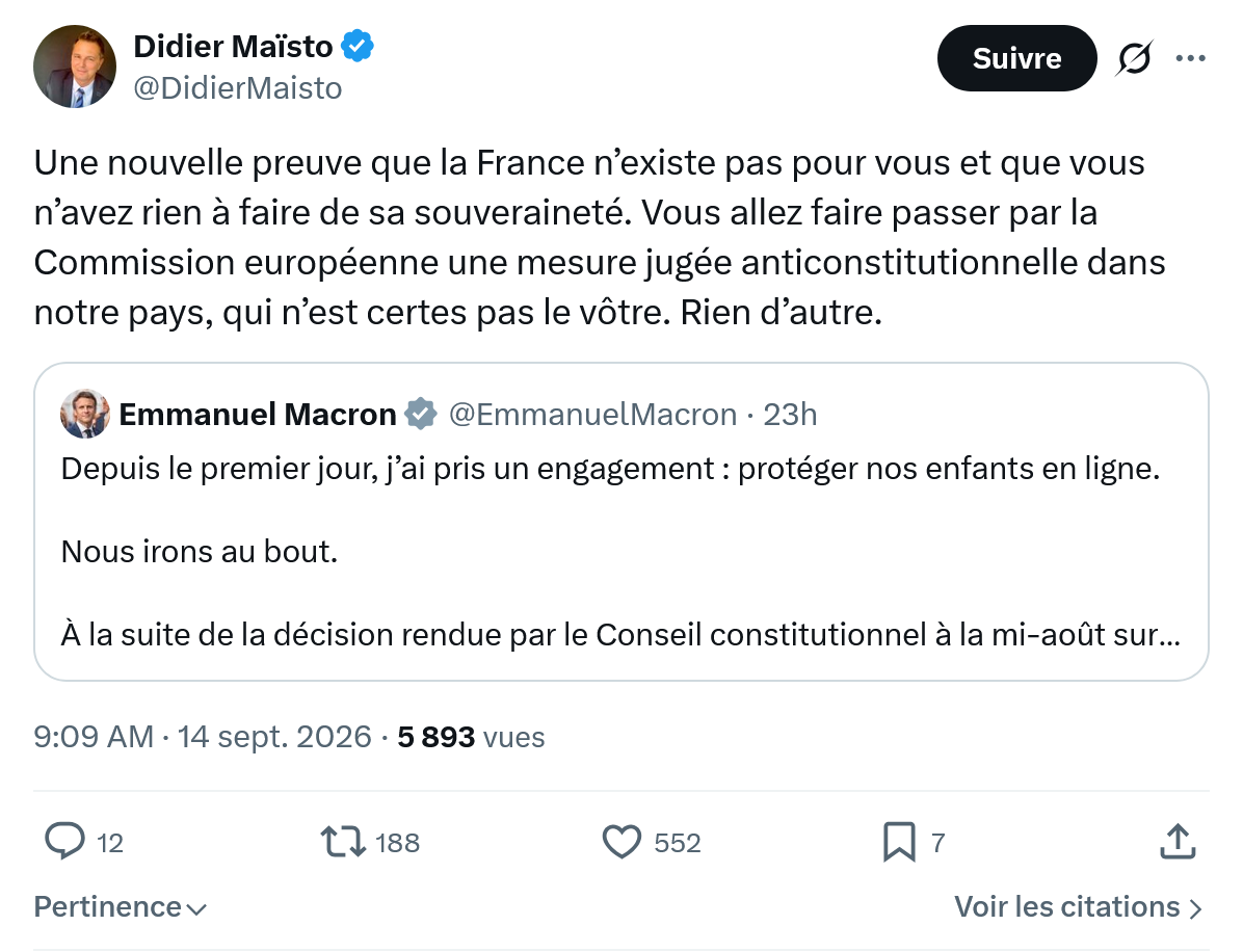 Didier Maïsto: Une nouvelle preuve que la France...