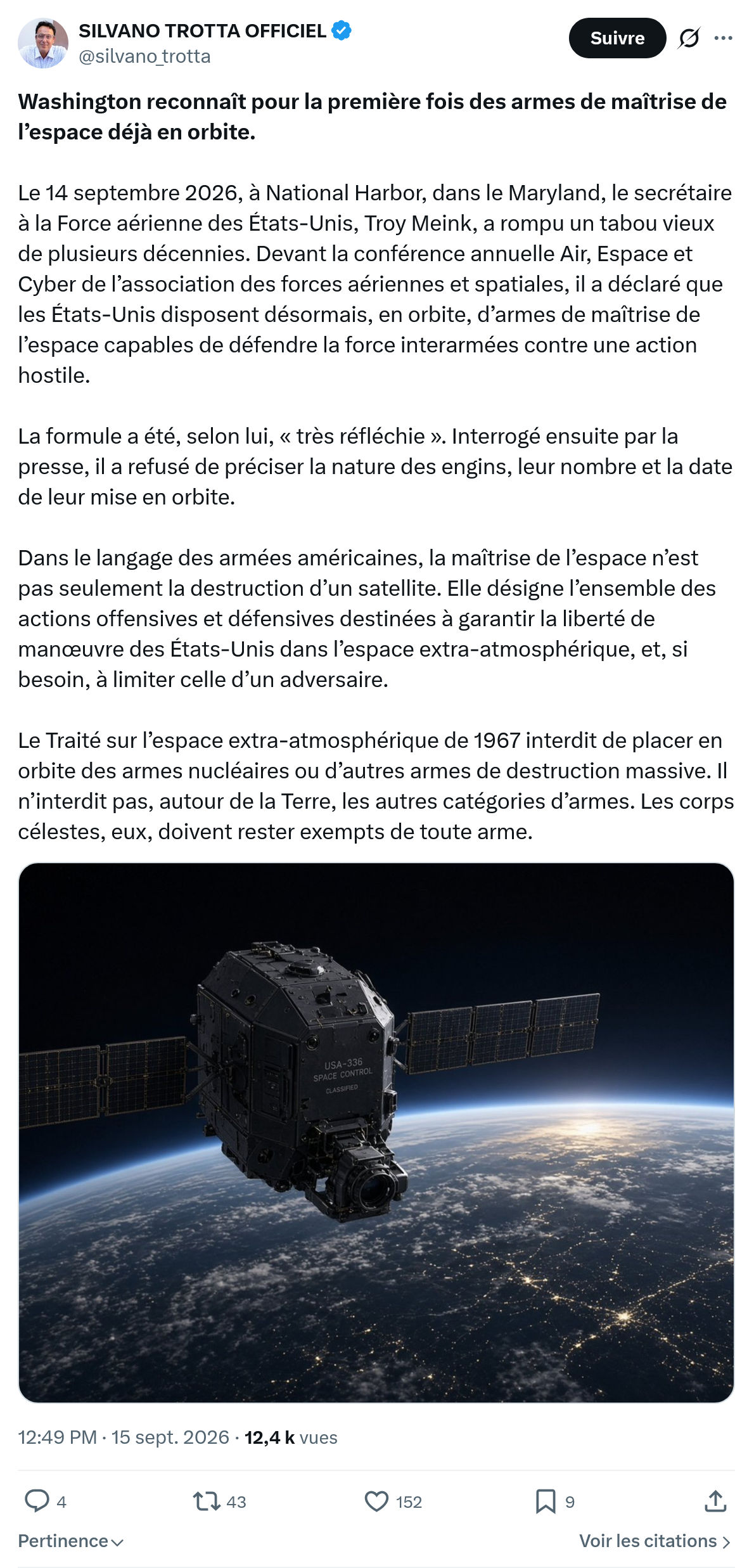 Silvano Trotta: Washington reconnaît pour la première...