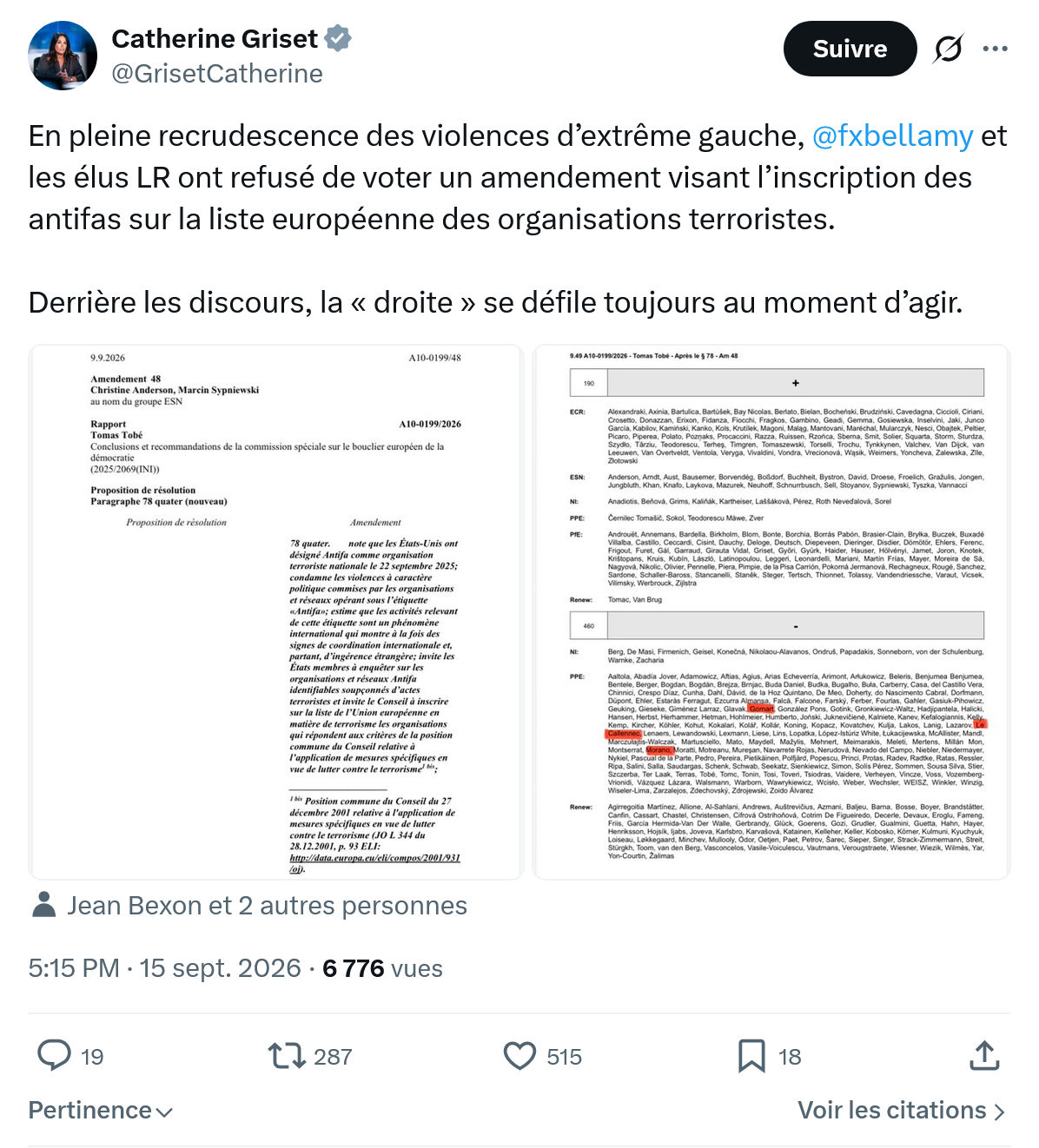 Catherine Griset: En pleine recrudescence des violences...