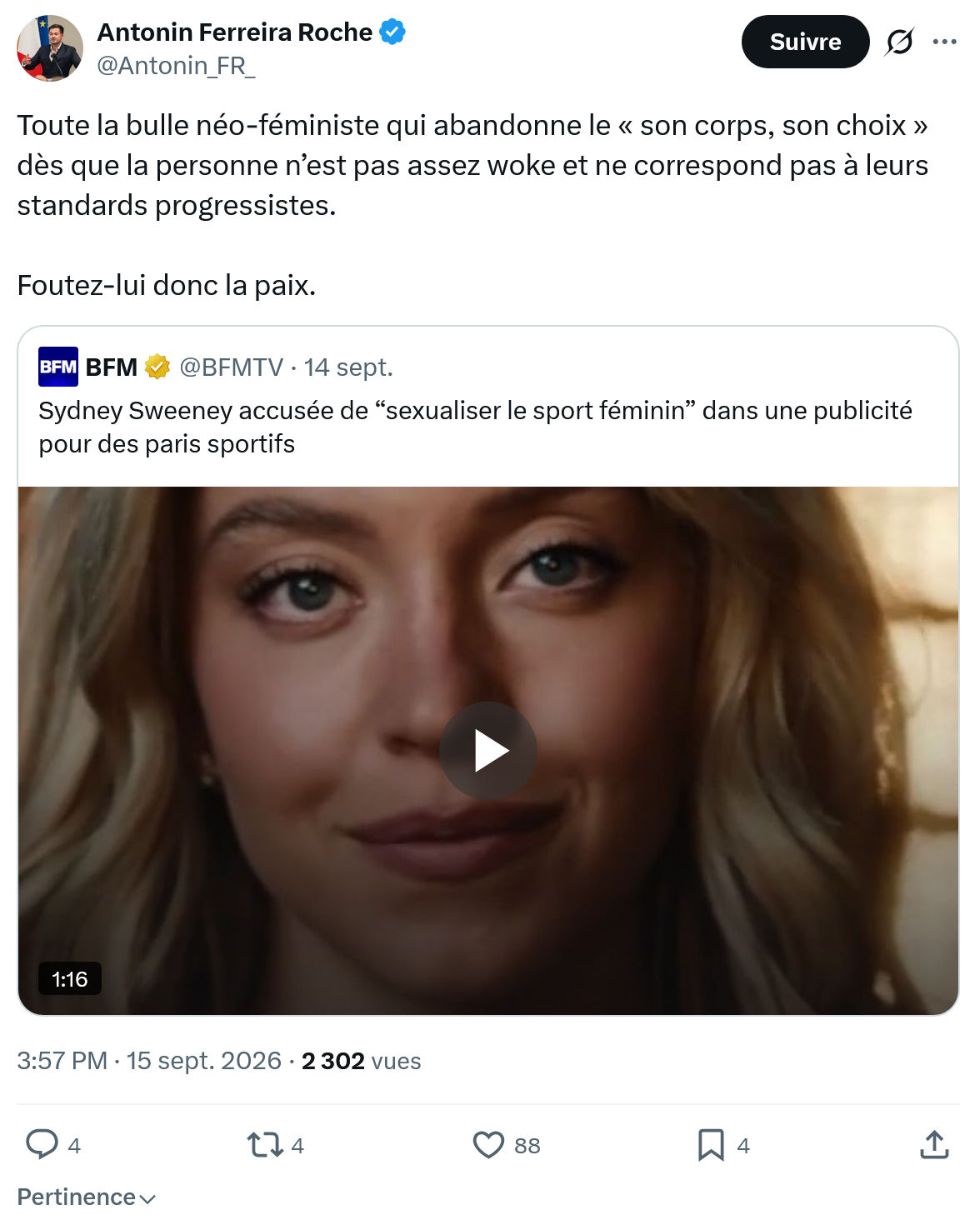 Antonin Ferreira Roche: Toute la bulle néo-féministe...