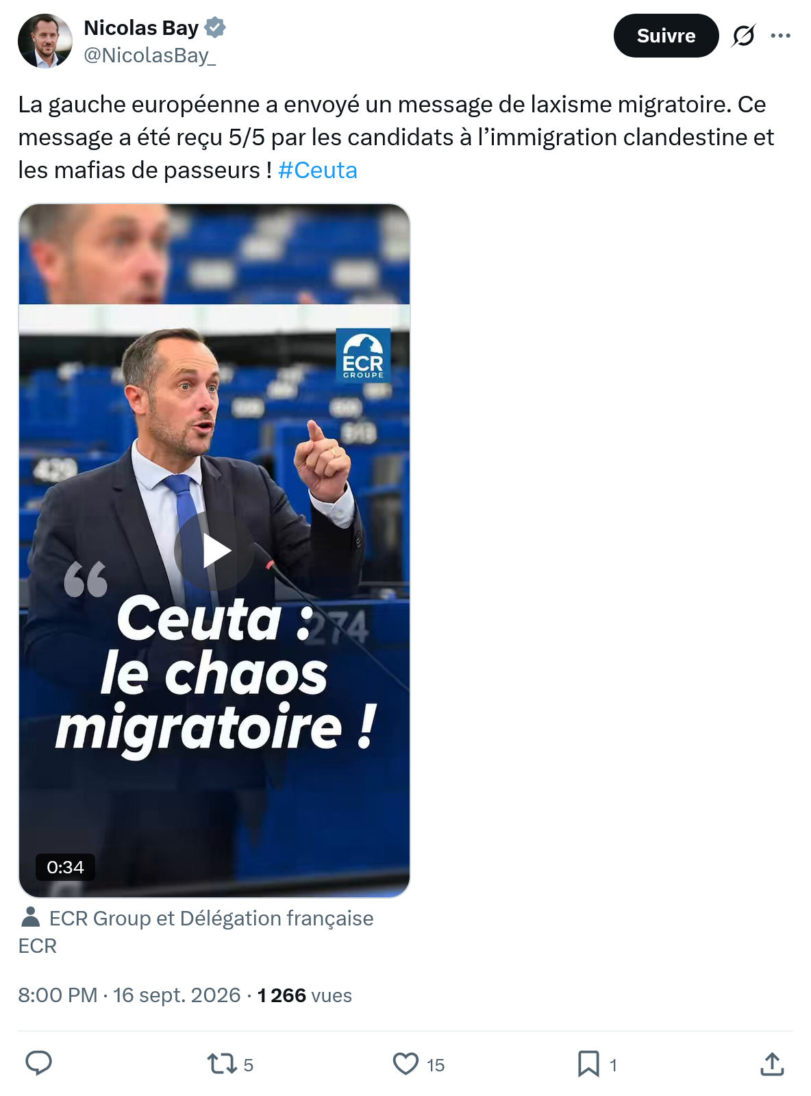 Nicolas Bay: La gauche européenne a envoyé...