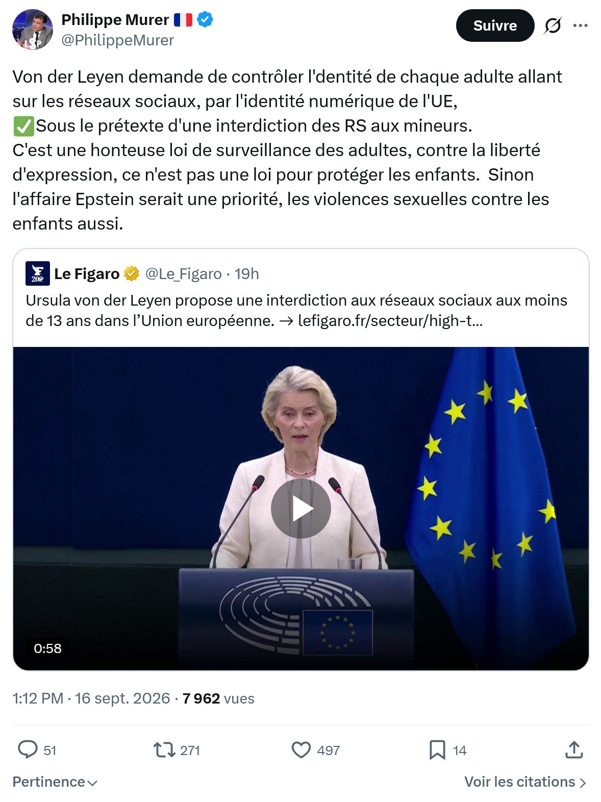 Philippe Murer: Von der Leyen demande de contrôler...