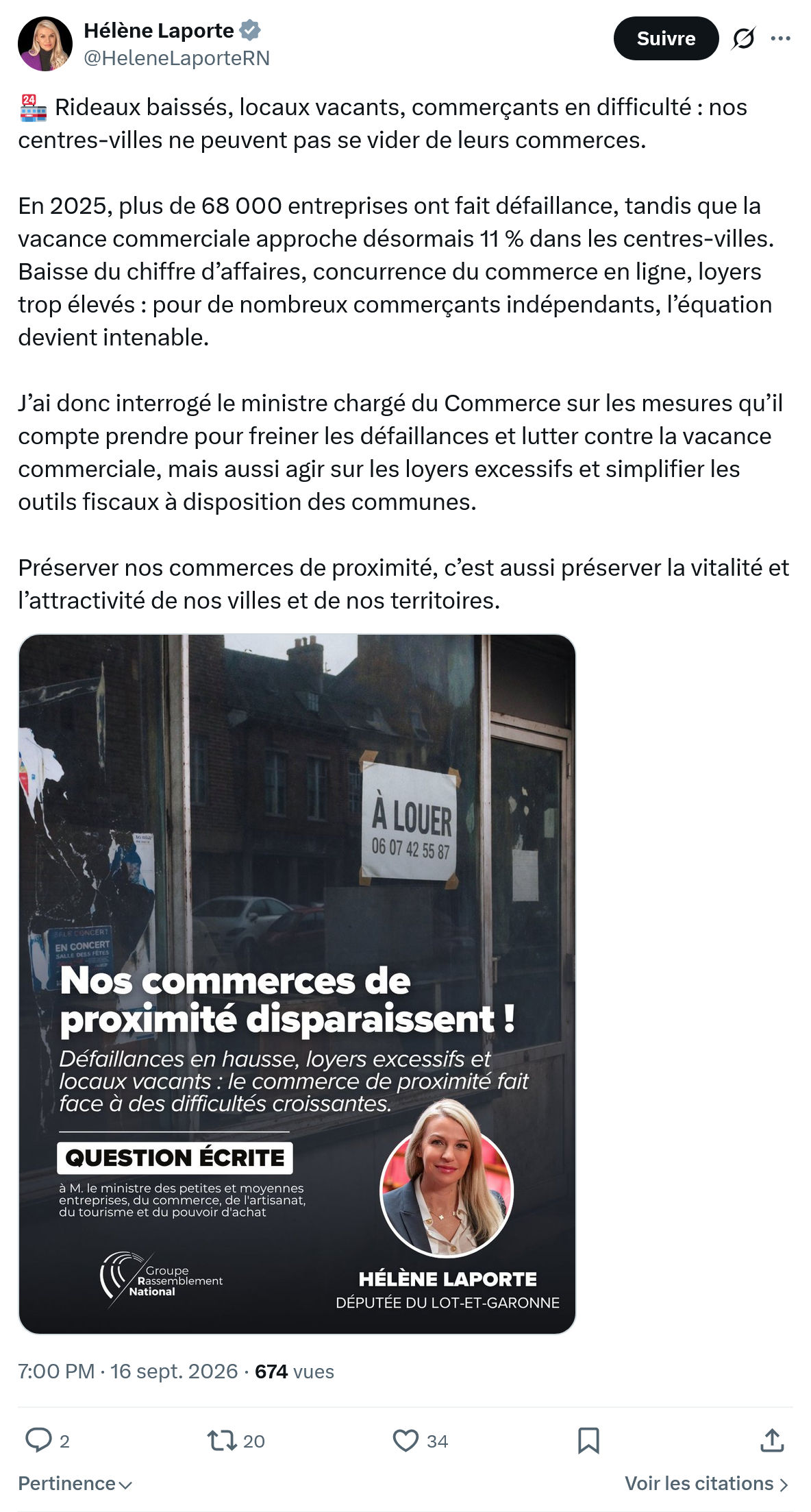 Hélène Laporte: Rideaux baissés, locaux vacants...
