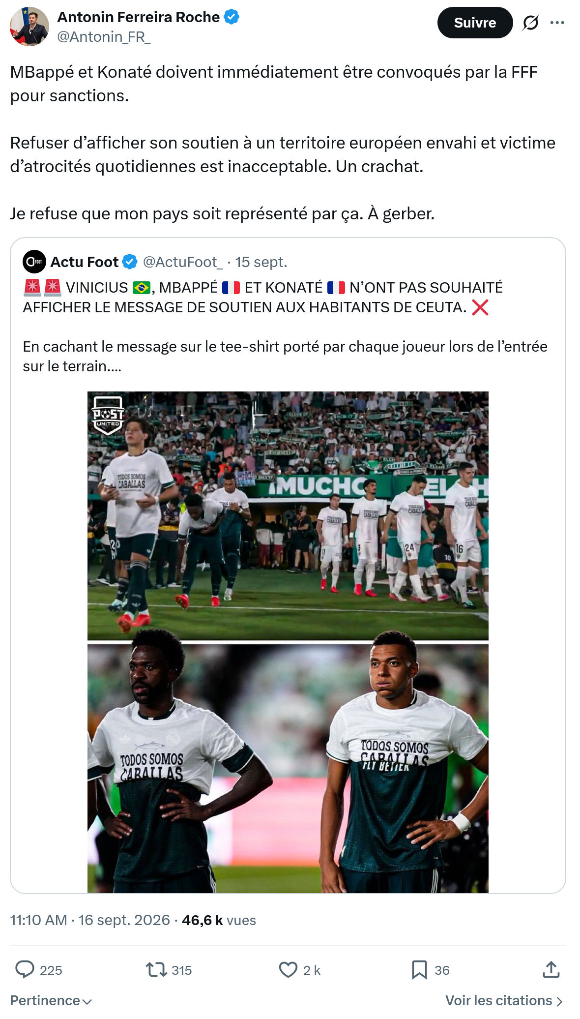 Antonin Ferreira Roche: MBappé et Konaté doivent immédiatement...
