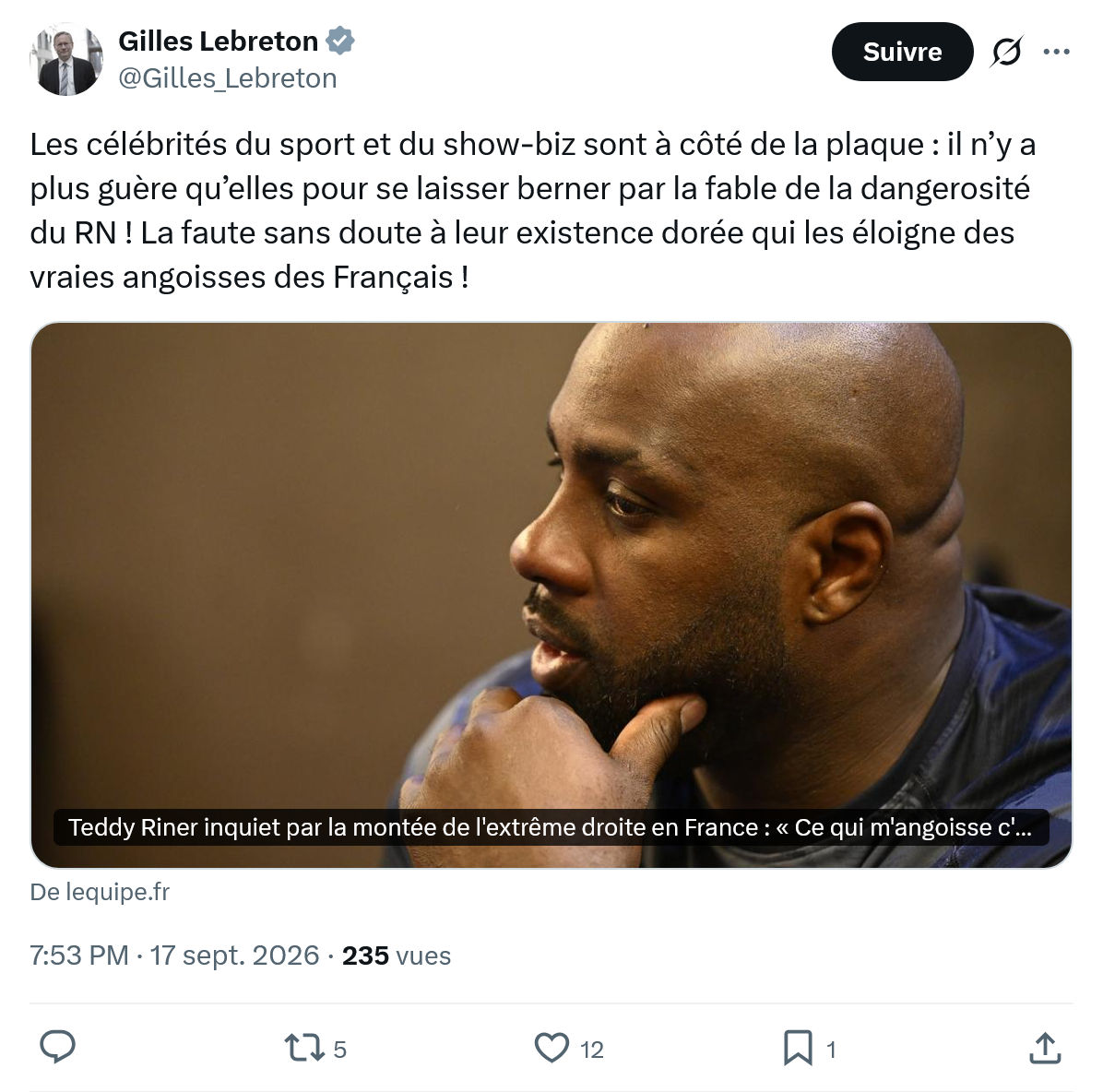 Gilles Lebreton: Les célébrités du sport et du show-biz...