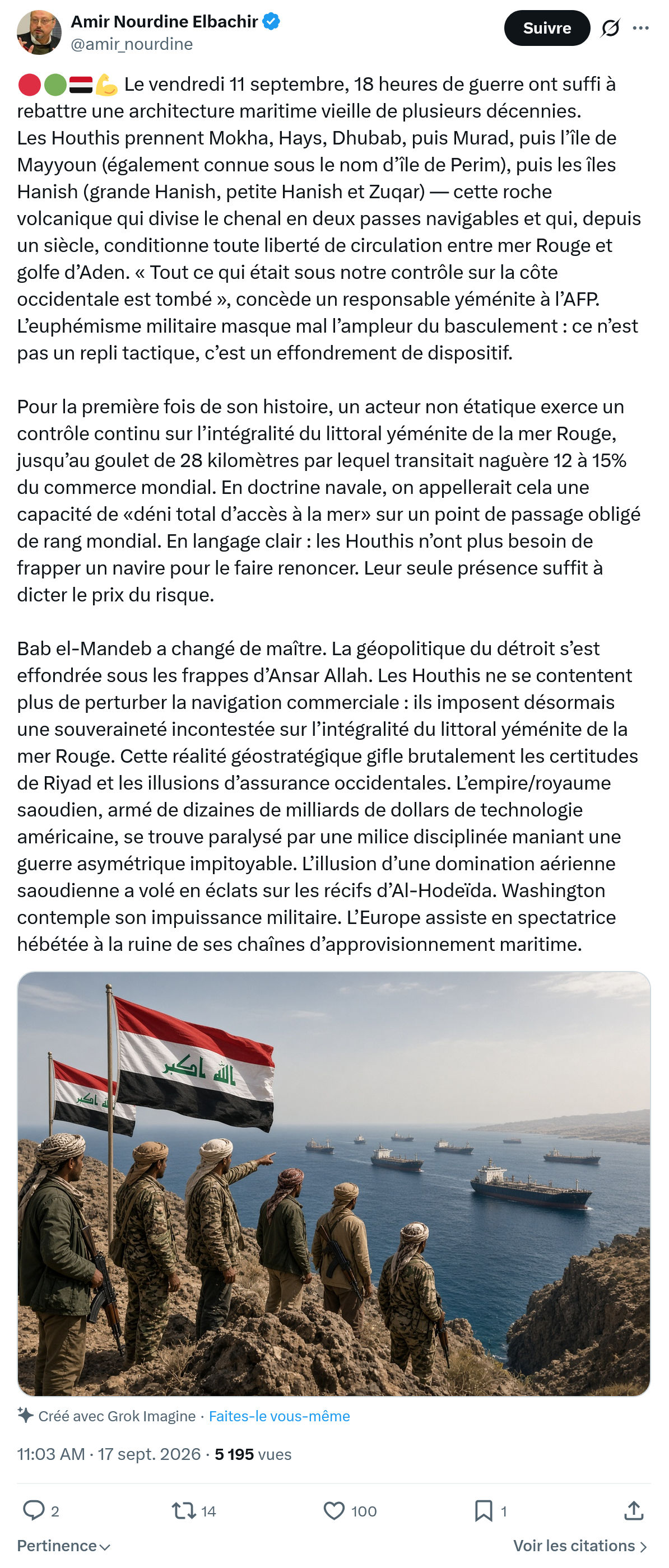 Amir Nourdine Elbachir: Le vendredi 11 septembre...
