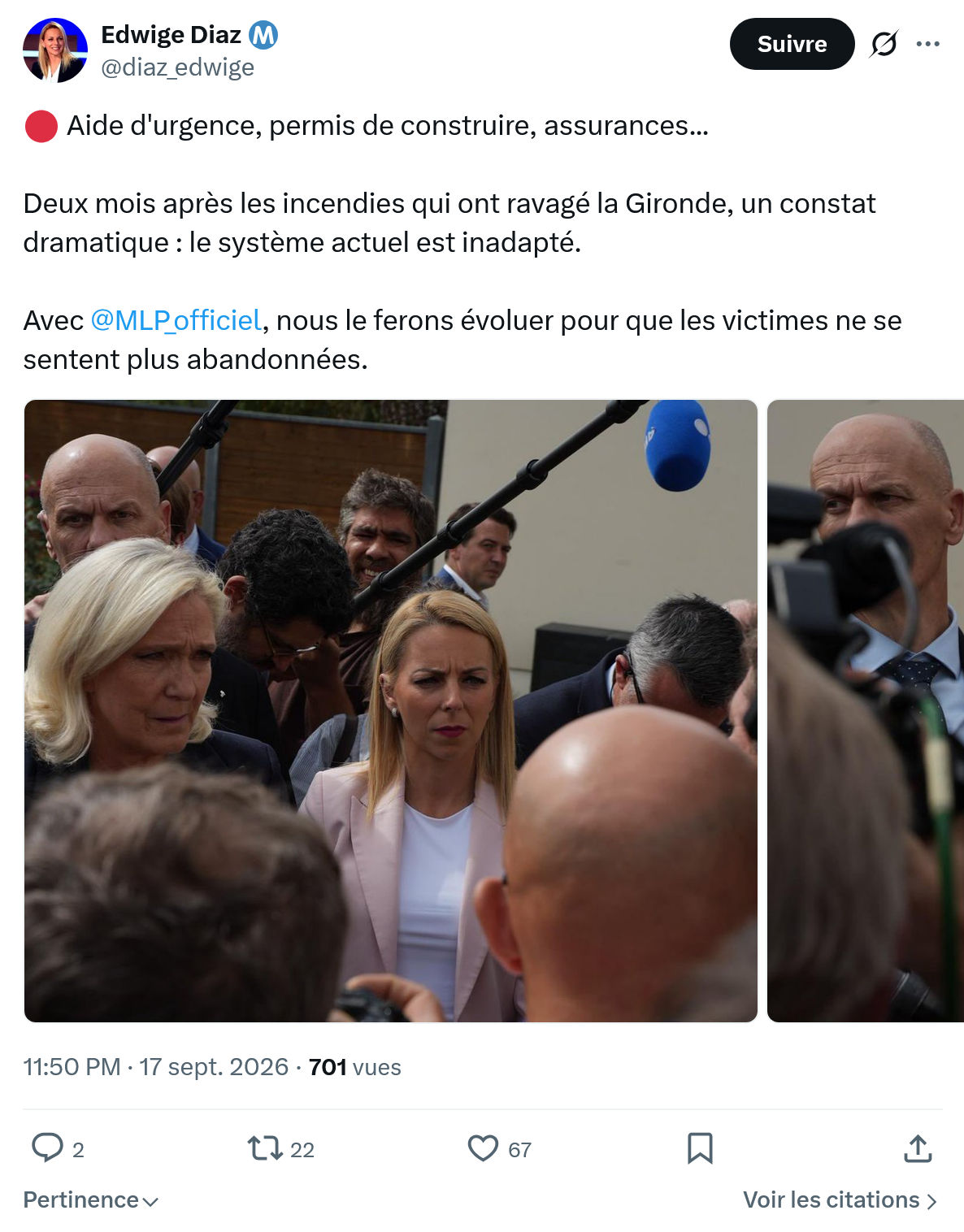 Edwige Diaz: Aide d'urgence, permis de construire...