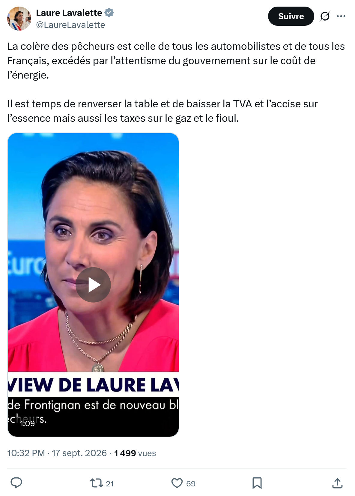 Laure Lavalette: La colère des pêcheurs est celle...
