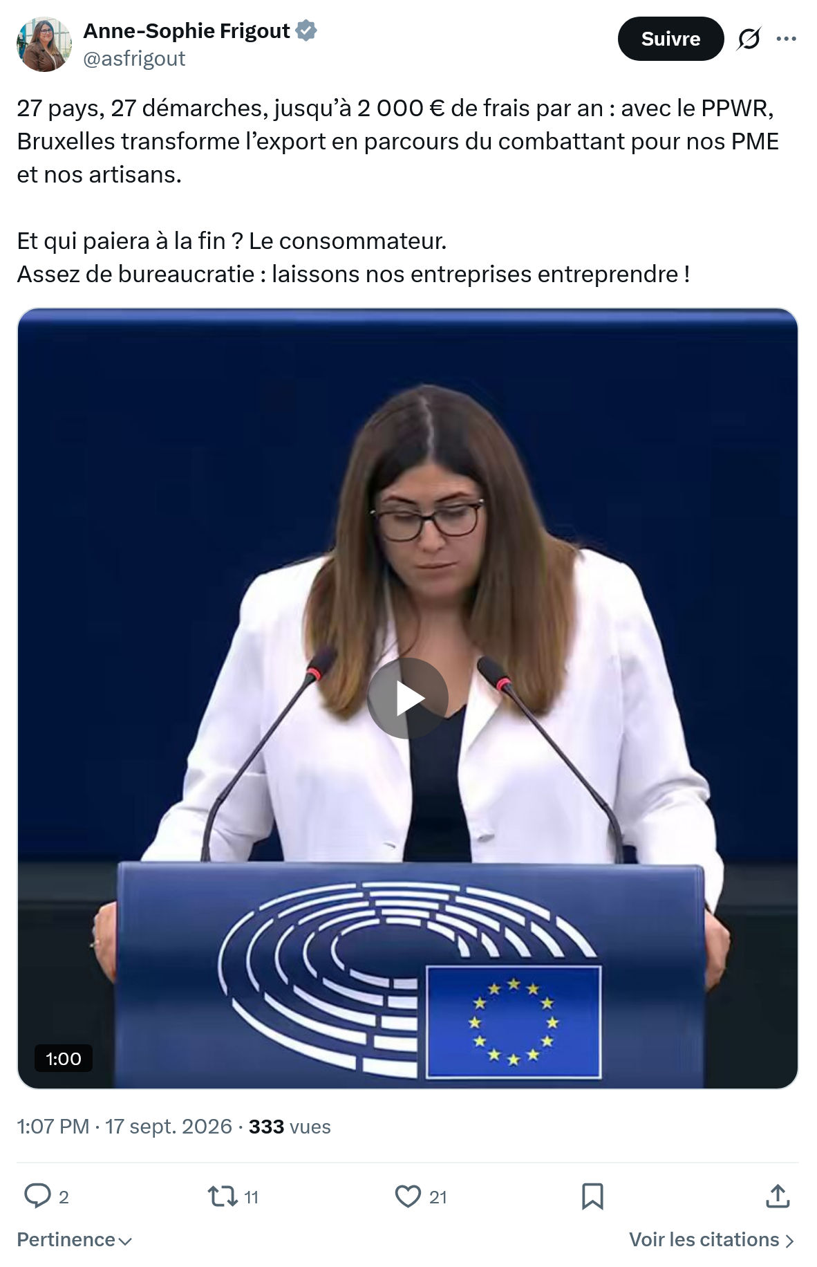 Anne-Sophie Frigout: 27 pays, 27 démarches, jusqu’à 2 000 €...