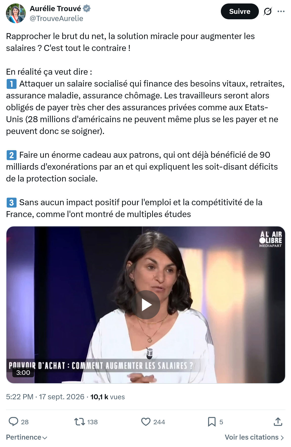 Aurélie Trouvé: Rapprocher le brut du net, la solution...