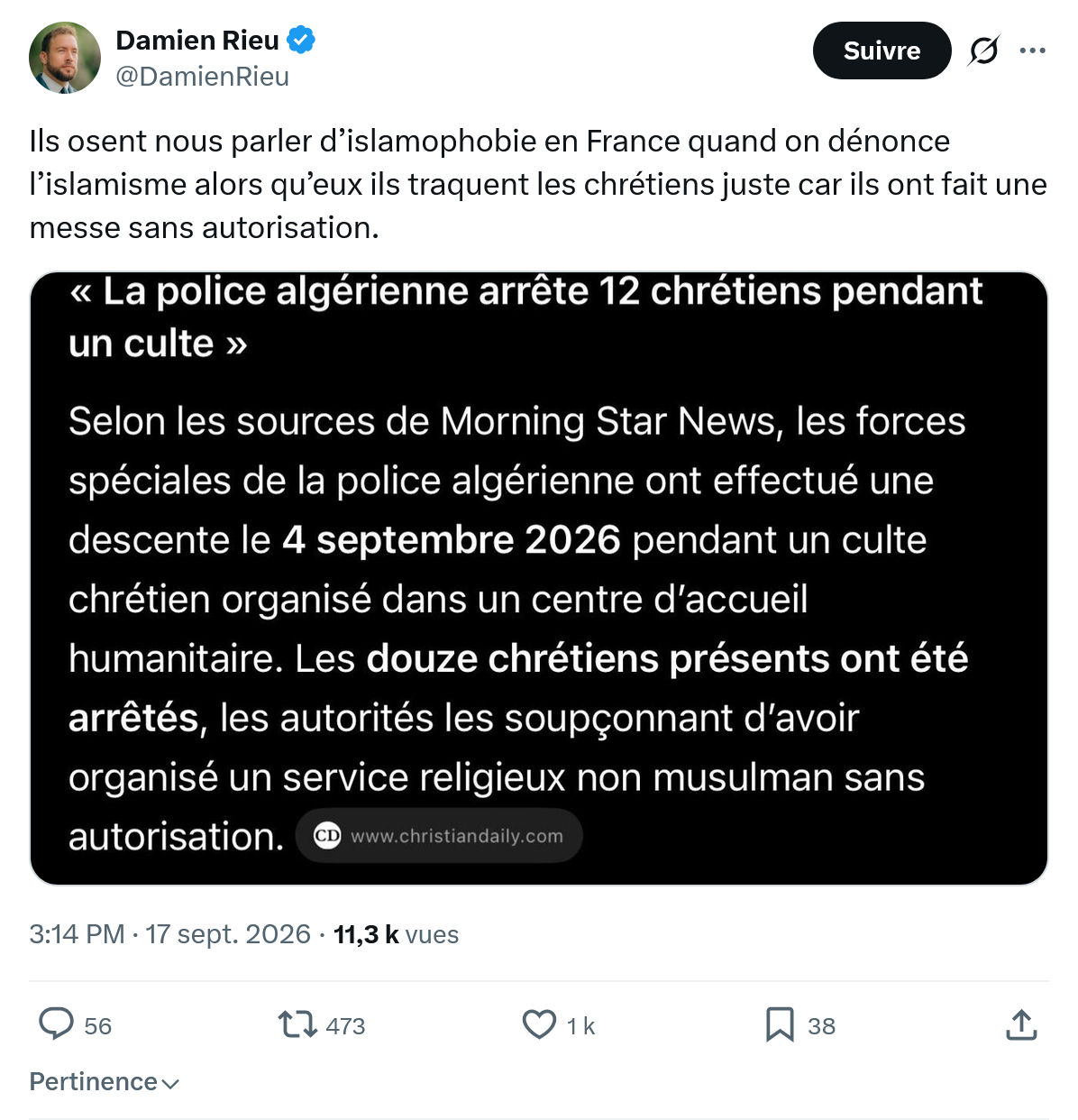 Damien Rieu: Ils osent nous parler d’islamophobie...
