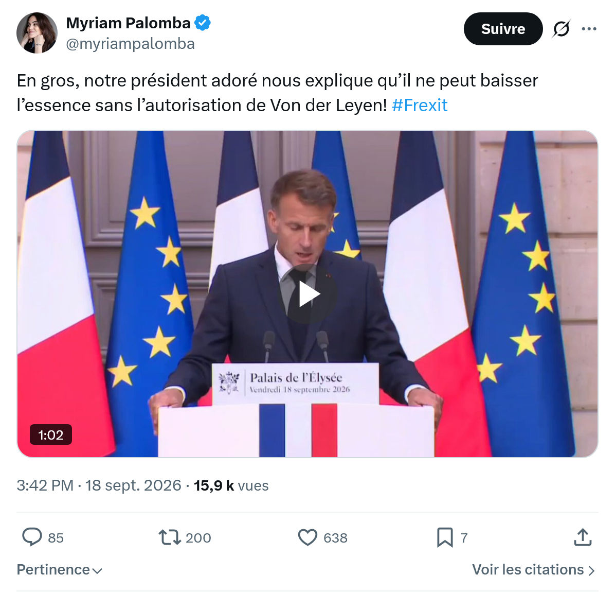 Myriam Palomba: En gros, notre président adoré...