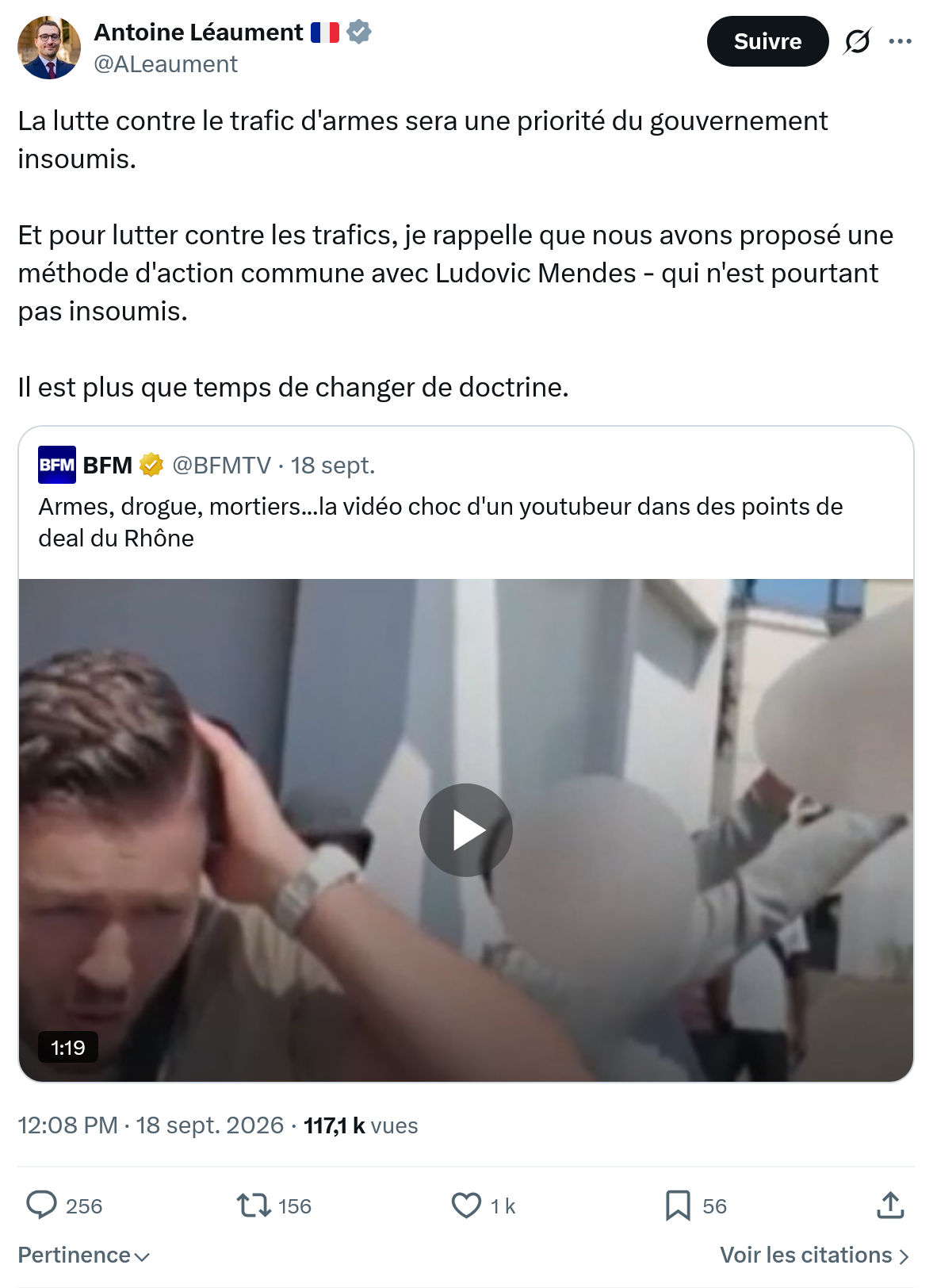 Antoine Léaument: La lutte contre le trafic d'armes...