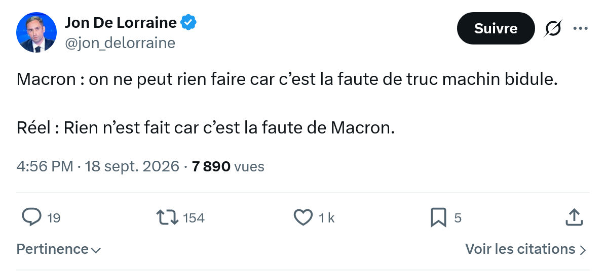 Jon De Lorraine: Macron : on ne peut rien faire...