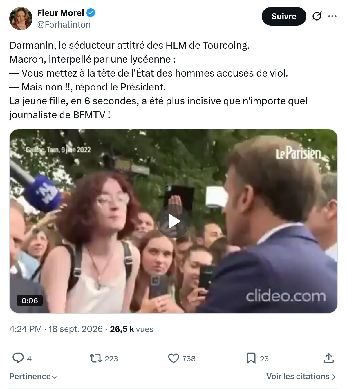 Fleur Morel: Darmanin, le séducteur attitré...